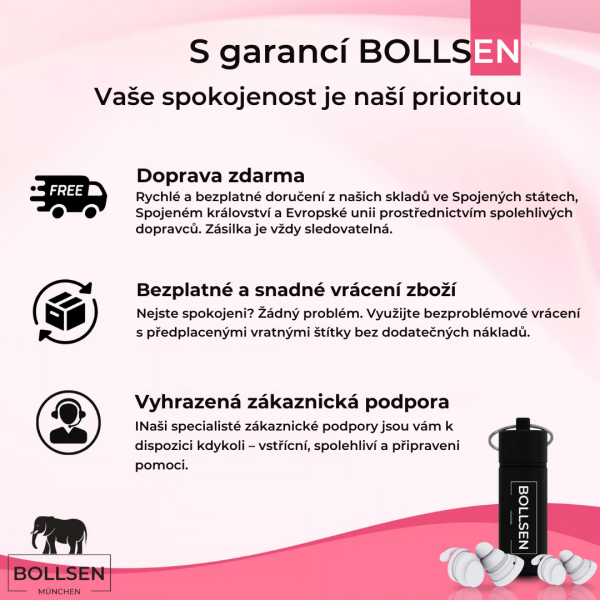 BOLLSEN Life+ růžová edice s dopravou zdarma, snadným vrácením a zárukou spokojenosti zákazníků ve Spojeném království